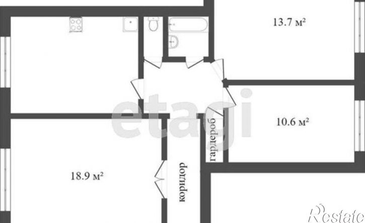 3-комн квартира ул Репина, 8,  д. 8