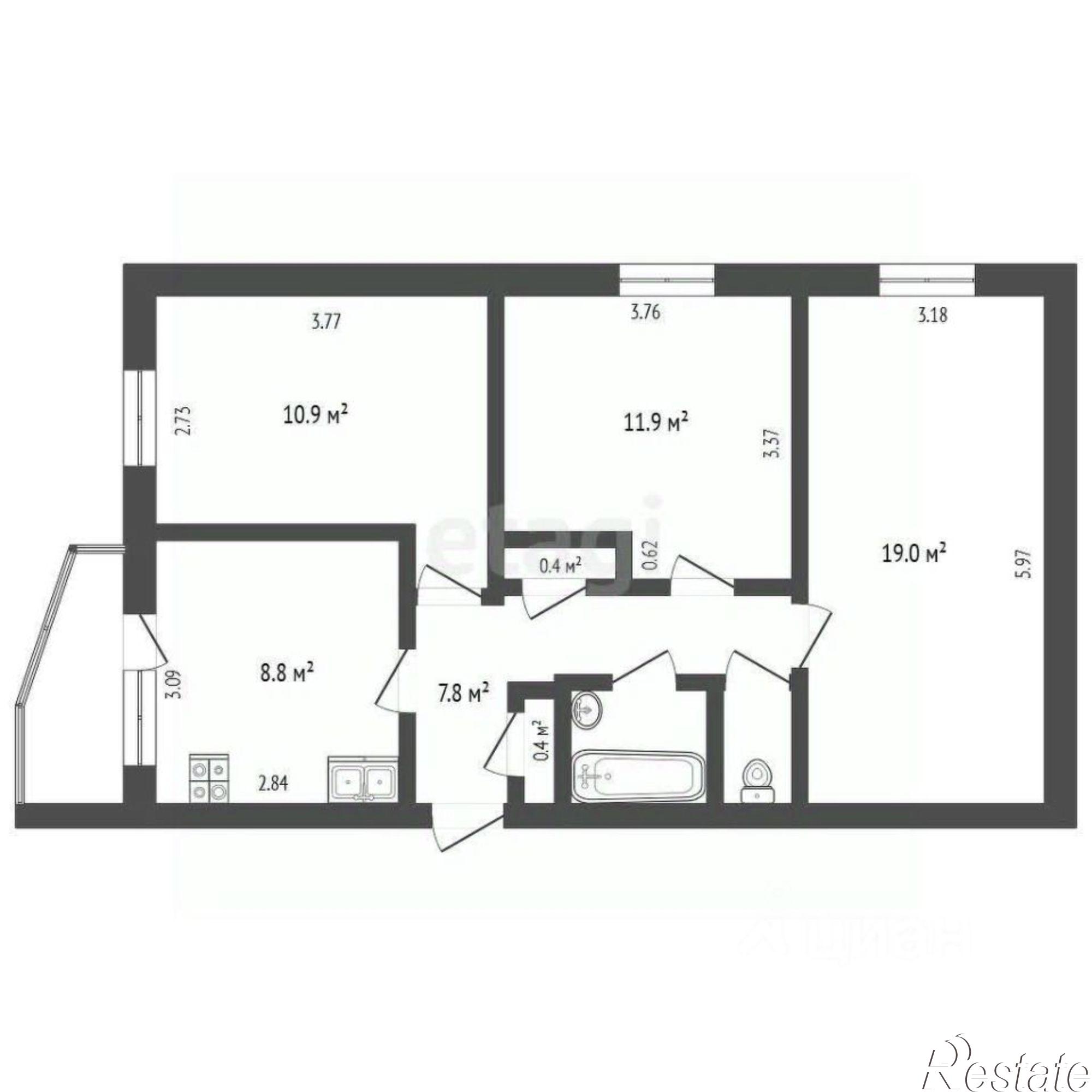 Купить квартиру за 6 500 000 рублей на проспект Октября, 52