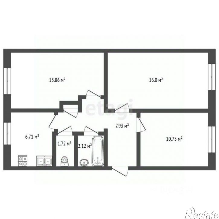 3-комн квартира проспект Макеева, 4,  д. 4