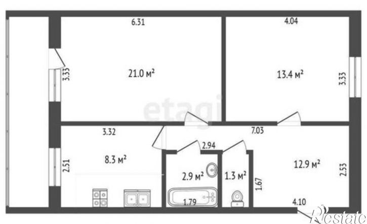 2-комн квартира ул 60 лет Октября, 7,  д. 7