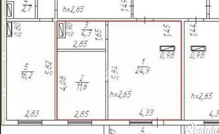2-комн квартира ул Луначарского, 2,  д. 2