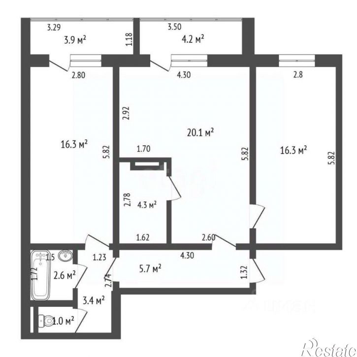 2-комн квартира улица Богдана Хмельницкого, 76,  д. 76