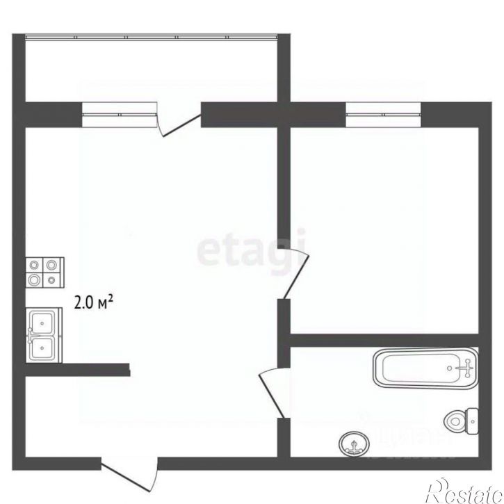 1-комн квартира улица Кирова, 86,  д. 86