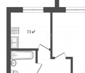 1-комн, 30кв м, этаж 4/4 Городская улица, 1