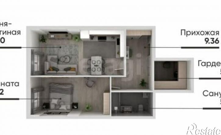2-комн квартира Набережная улица, 35,  д. 35