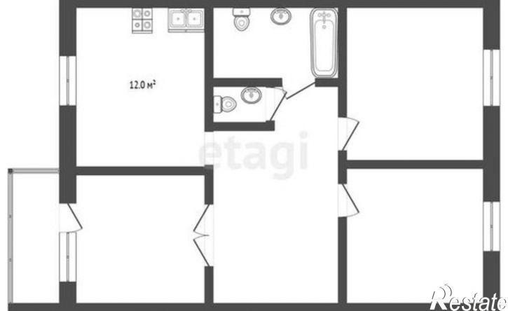 3-комн квартира Уральская улица, 82,  д. 82
