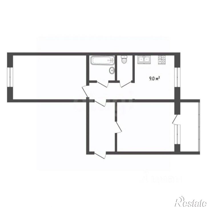 2-комн квартира переулок Жебруна, 10,  д. 10