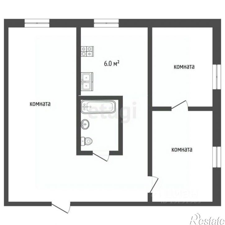 3-комн квартира Юбилейный пер, 1,  д. 1