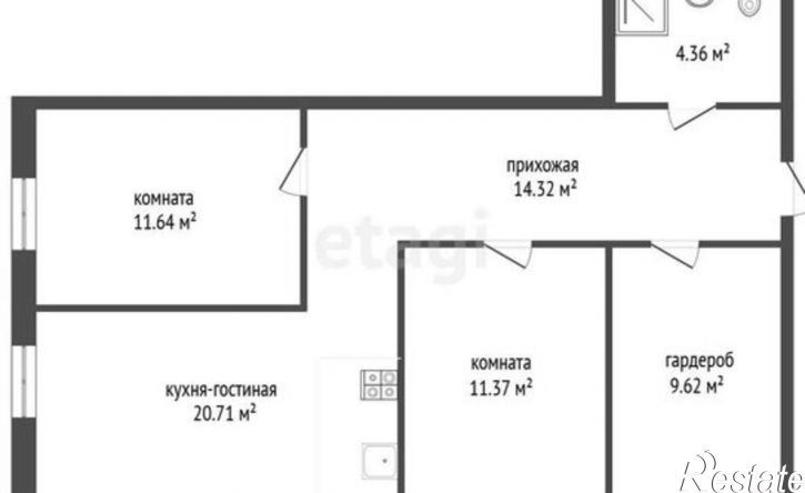 2-комн квартира Набережная улица, 35,  д. 35