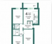 3-комн, 70кв м, этаж 6/11 проспект Макеева, 84