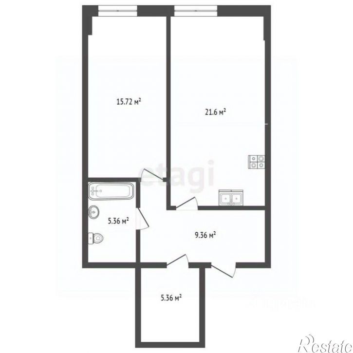 2-комн квартира ул Набережная, 35,  д. 35