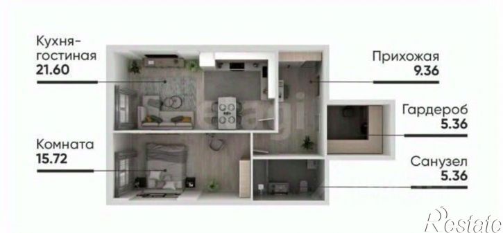 2-комн квартира ул Набережная, 35,  д. 35