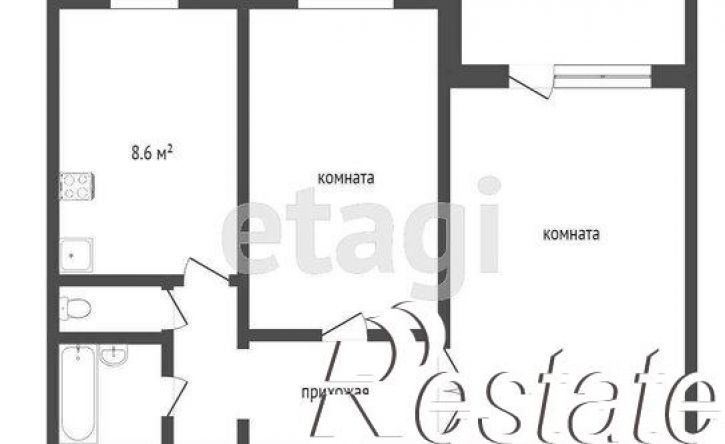 2-комн квартира Олимпийская улица, 14,  д. 14